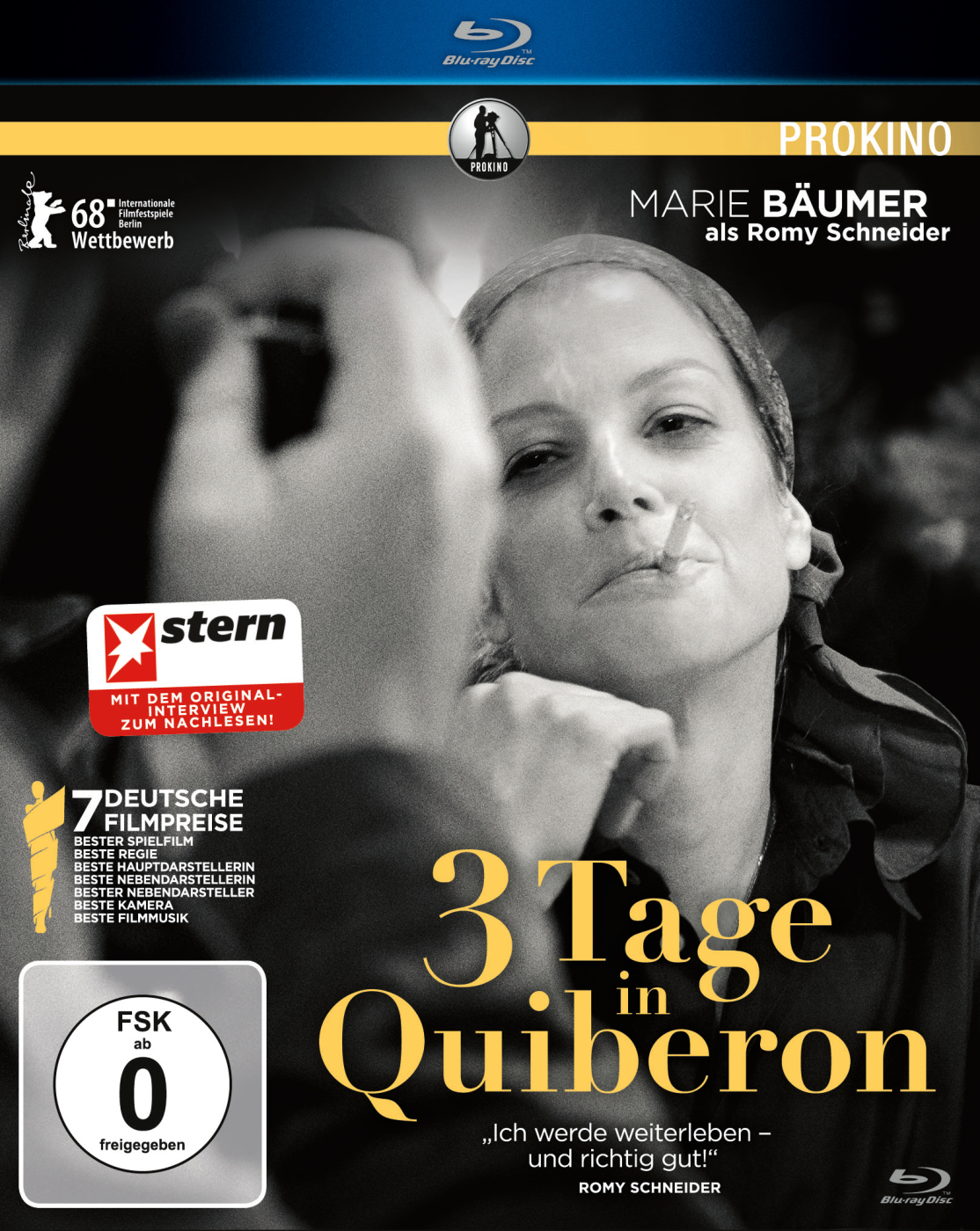 Das offizielle Bluray-Cover zu 3 Tage in Quiberon © 2018 Prokino