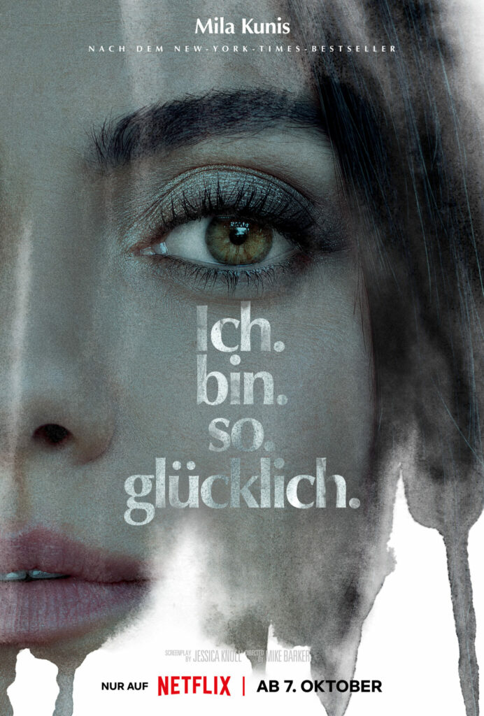 Mila Kunis' halbes Gesicht im Porträt. In der Mitte steht in weißen Buchstaben der Filmtitel. 