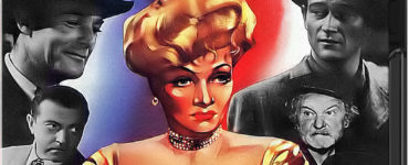 Marlene Dietrich ist groß auf dem Cover von Die Freibeuterin abgebildet, um sie herum die Köpfe der fünf Männer und einer Frau, die um und mit ihr konkurrieren