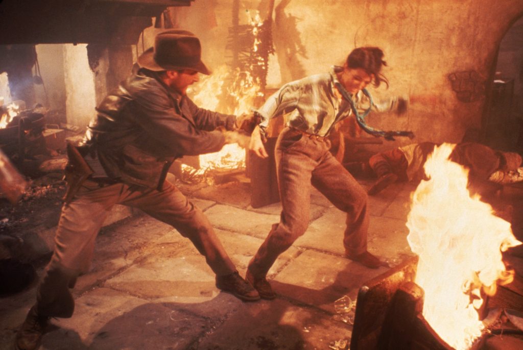 Harrison Ford als Indiana Jones und Karen Allen als Marion