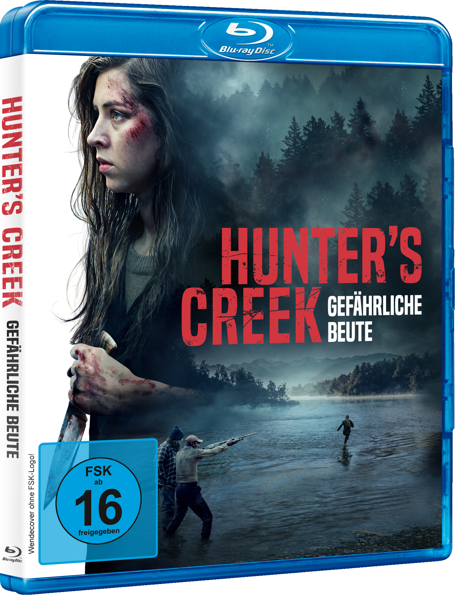 Auf dem Cover von Hunter's Creek sehen wir die Hauptdarstellerin, wie sie in die Ferne guckt.