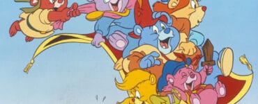 Die Gummibärenbande gehört zu den besten Kinderserien der 80er. Auf dem Bild sind die Helden dieser Serie auf einem fliegenden Teppich.