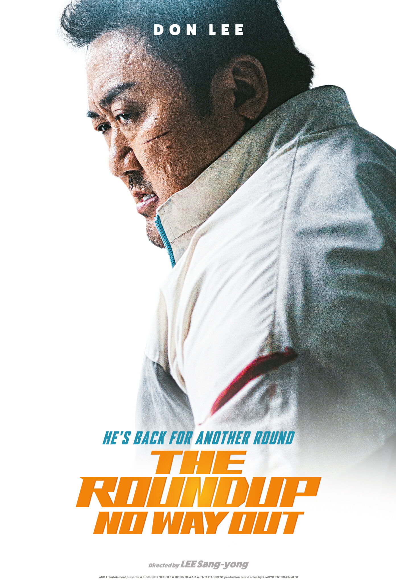 The Roundup: No Way Out - Das Poster zeigt den Protagonisten in weißer Jacke und mit Kratzer auf der Wange.