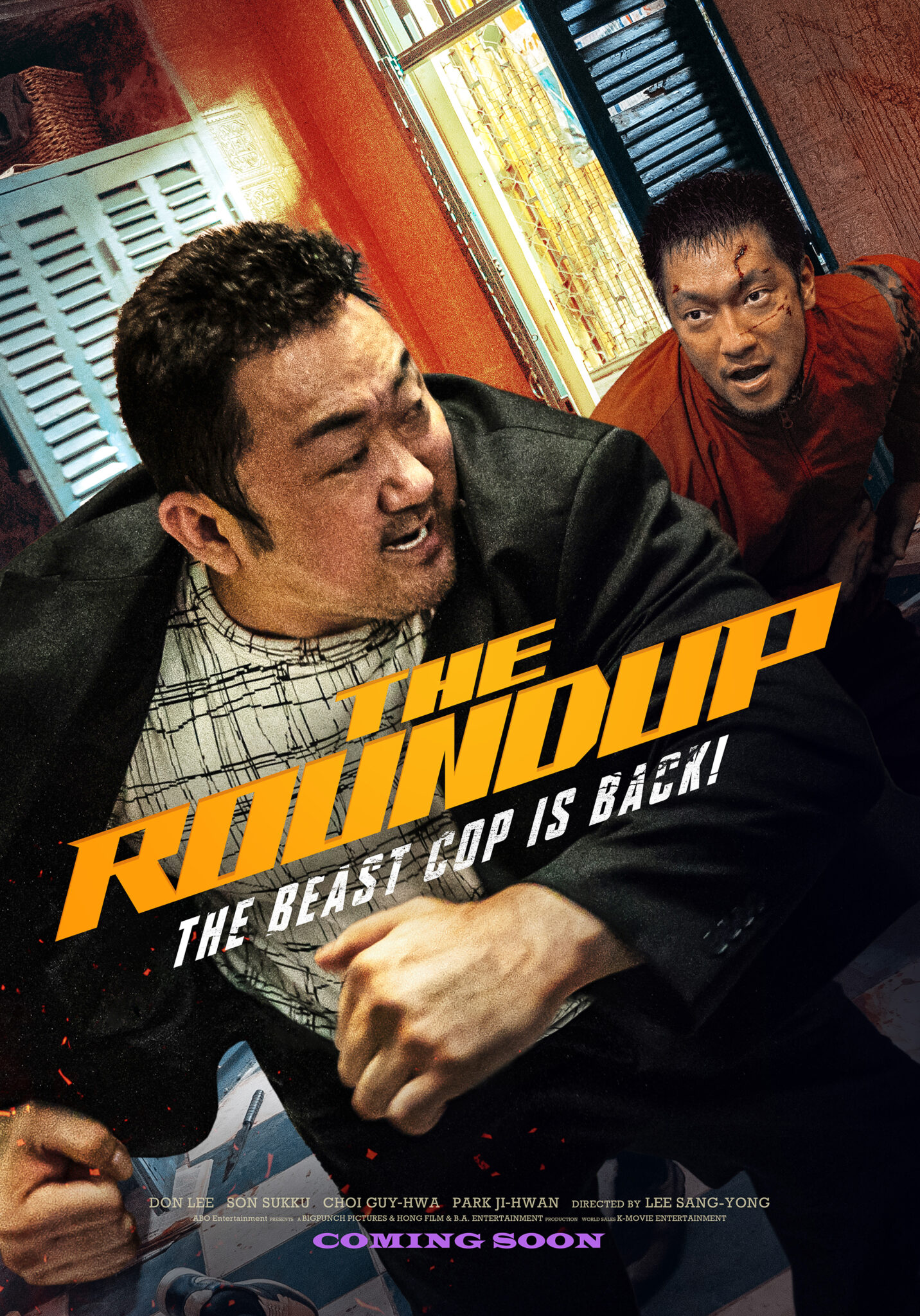 Auf dem offiziellen Plakat zu The Roundup sieht man den knallharten Cop Ma Seok-do im Kampf gegen einen Gangster. | The Roundup