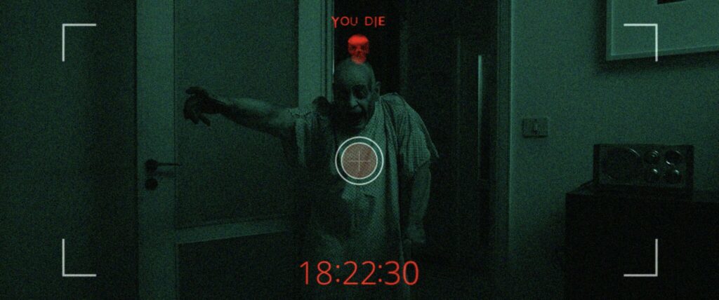 Die App macht in You Die - Du lebst noch 24 Stunden einen Toten sichtbar: einen alten, in ein Nachthemd gekleideten Mann.Der Countdown zeigt 18 Stunden, 22 Minuten und 30 Sekunden an.