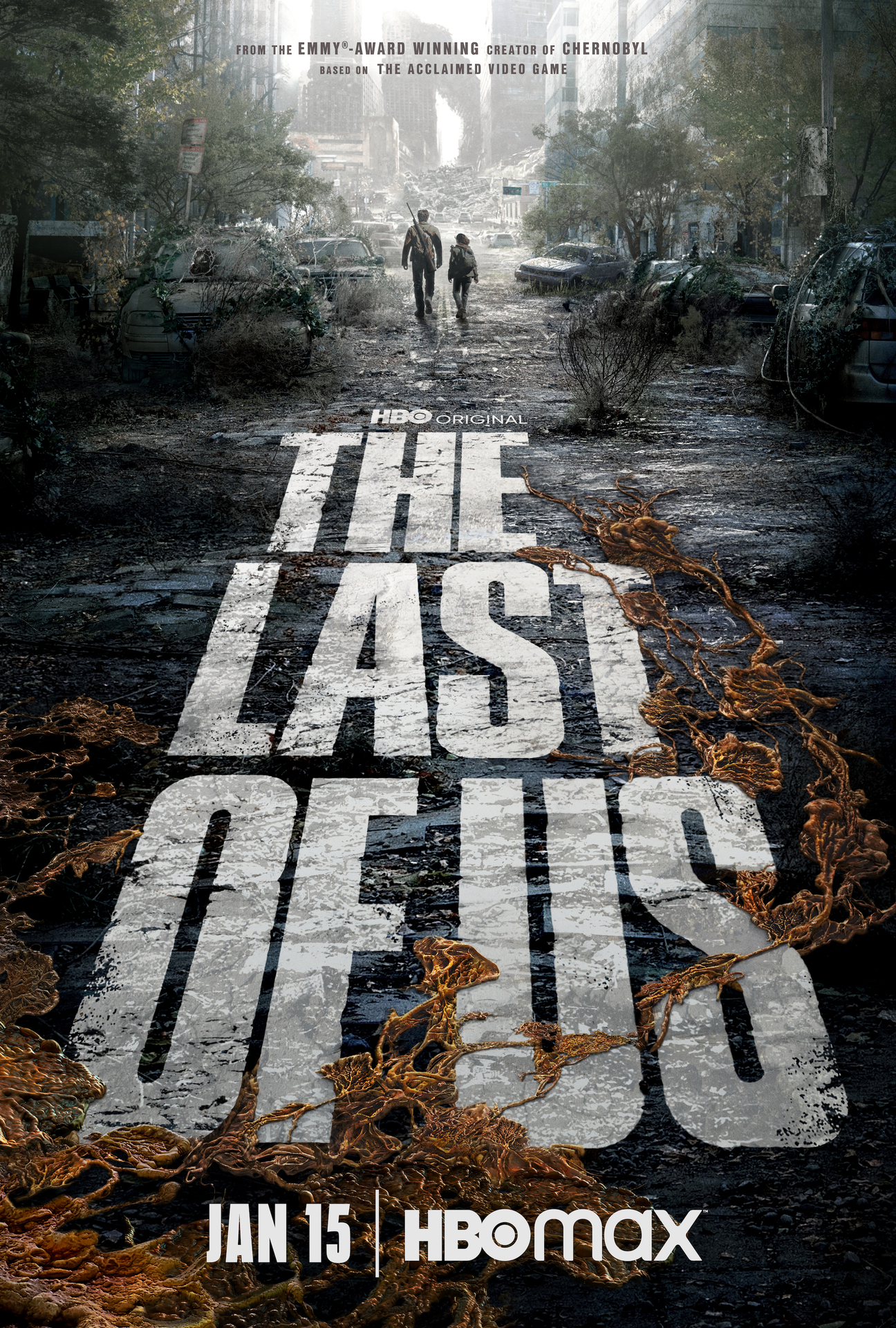 Das Poster zu The Last of Us zeigt den Titel auf einer Straße geschrieben.